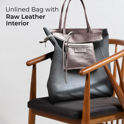Italian Genuine Metallic Calf Leather Tote Bag 201718 TAKEASY