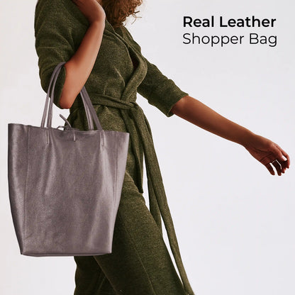 Italian Genuine Metallic Calf Leather Tote Bag 201718 TAKEASY