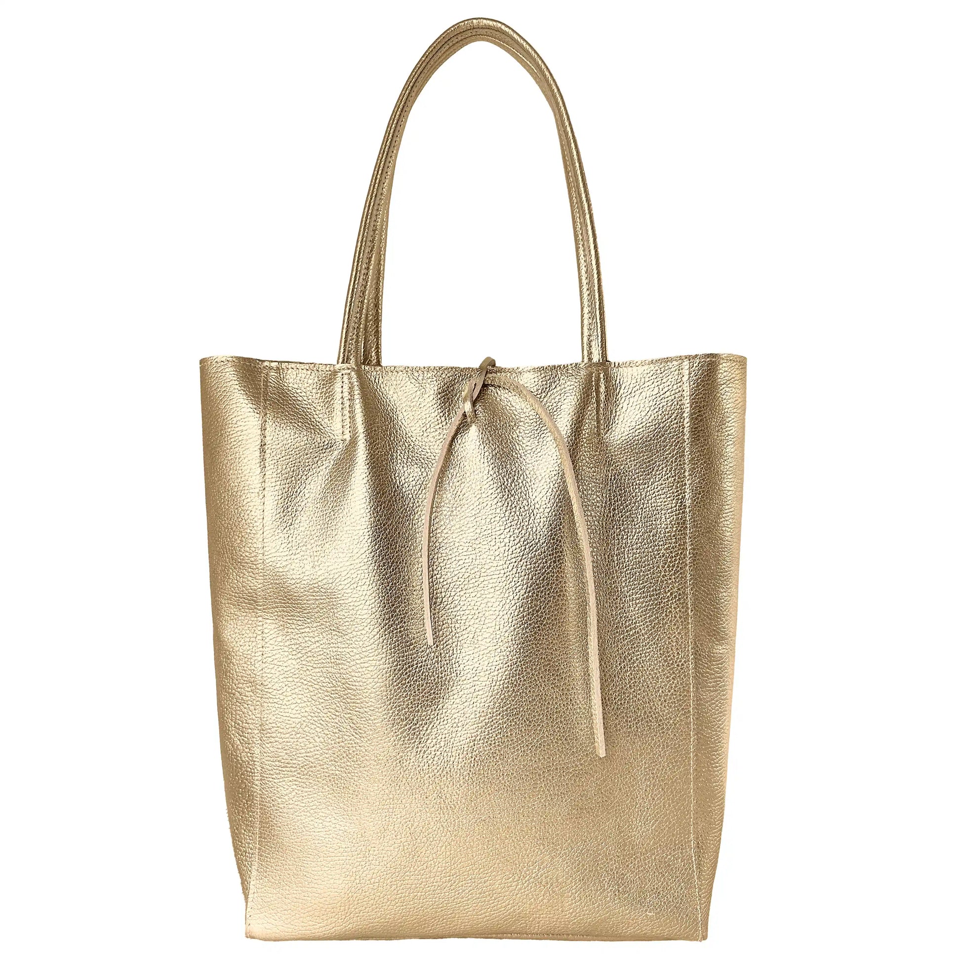 Italian Genuine Metallic Calf Leather Tote Bag 201718 TAKEASY