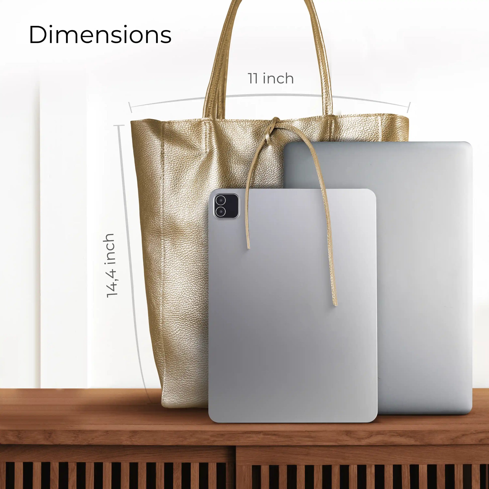Italian Genuine Metallic Calf Leather Tote Bag 201718 TAKEASY