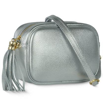 Italian Genuine Metallic Calf Leather Crossbody Bag 231302 TAKEASY