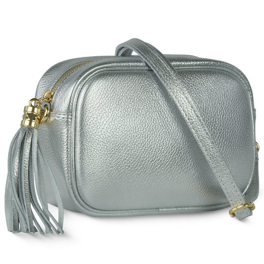 Italian Genuine Metallic Calf Leather Crossbody Bag 231302 TAKEASY