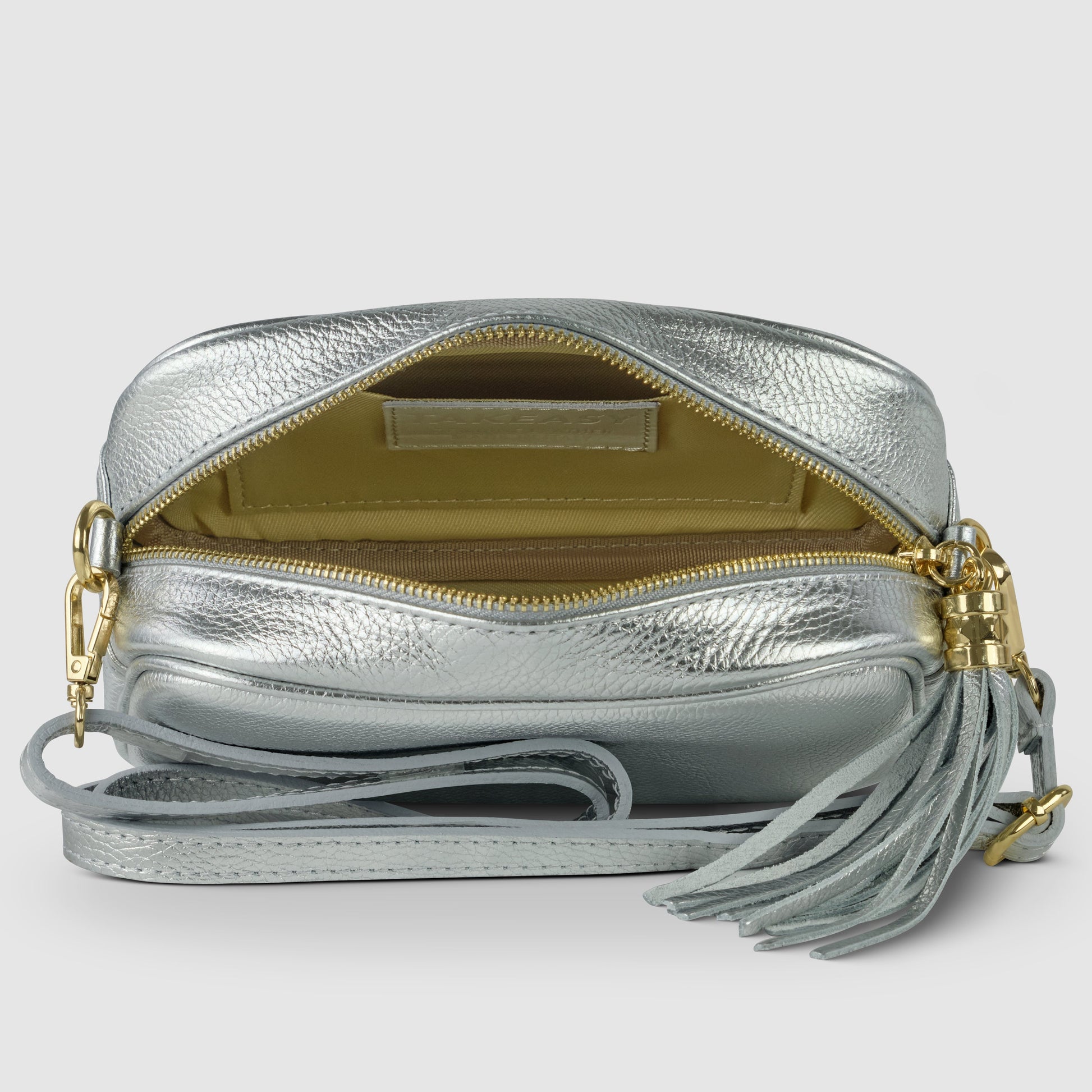 Italian Genuine Metallic Calf Leather Crossbody Bag 231302 TAKEASY