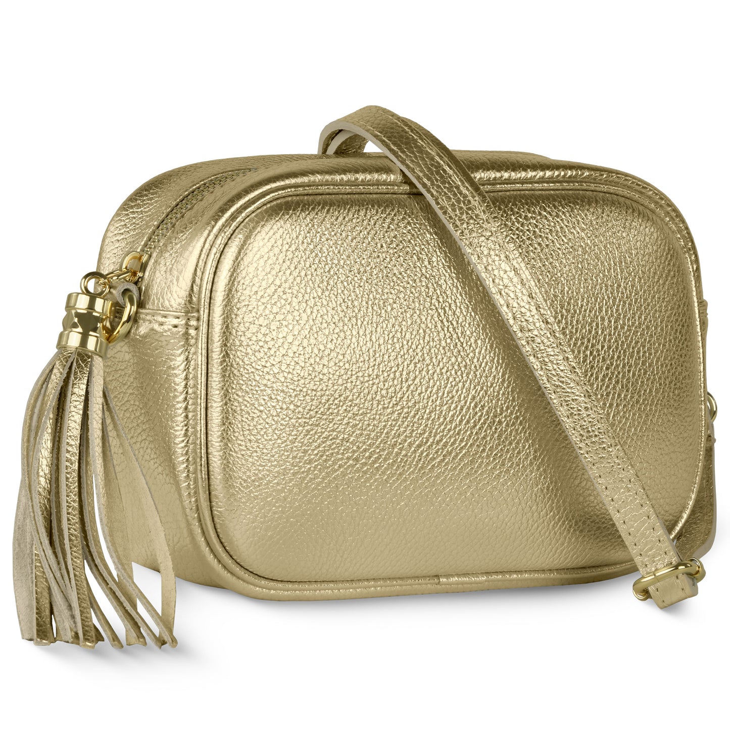 Italian Genuine Metallic Calf Leather Crossbody Bag 231302 TAKEASY