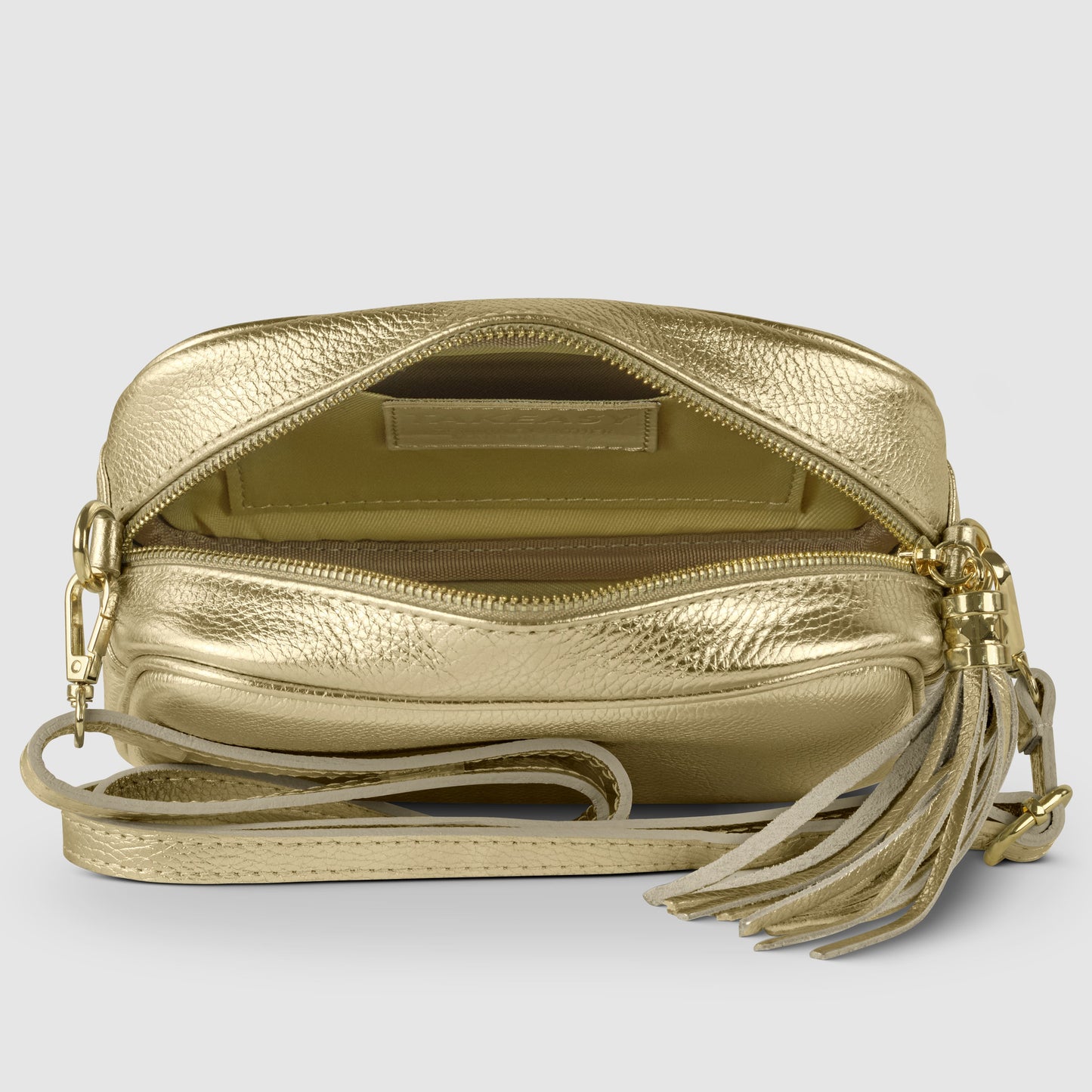 Italian Genuine Metallic Calf Leather Crossbody Bag 231302 TAKEASY