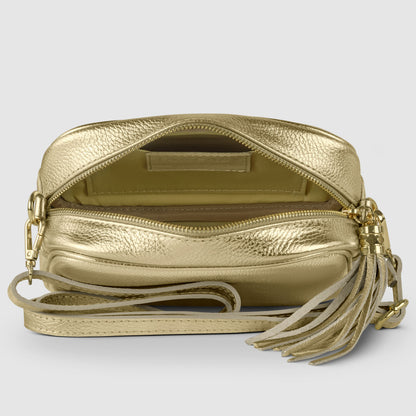 Italian Genuine Metallic Calf Leather Crossbody Bag 231302 TAKEASY