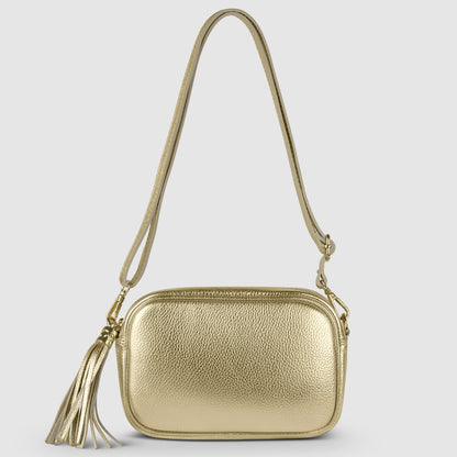 Italian Genuine Metallic Calf Leather Crossbody Bag 231302 TAKEASY