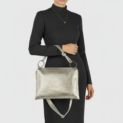 Italian Genuine Metallic Calf Leather Shoulder Bag 171551 TAKEASY