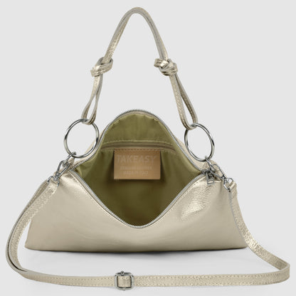 Italian Genuine Metallic Calf Leather Shoulder Bag 171551 TAKEASY