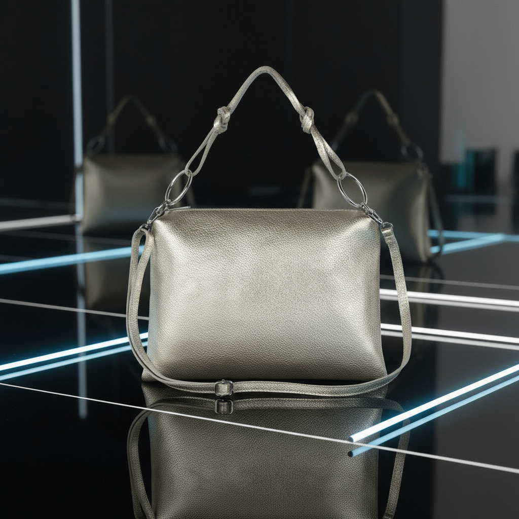 Italian Genuine Metallic Calf Leather Shoulder Bag 171551 TAKEASY