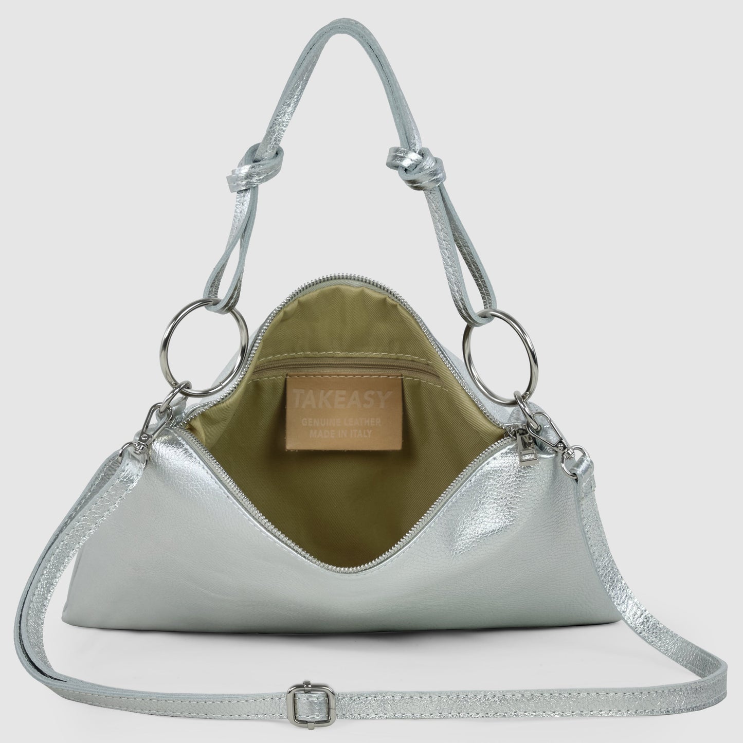 Italian Genuine Metallic Calf Leather Shoulder Bag 171551 TAKEASY