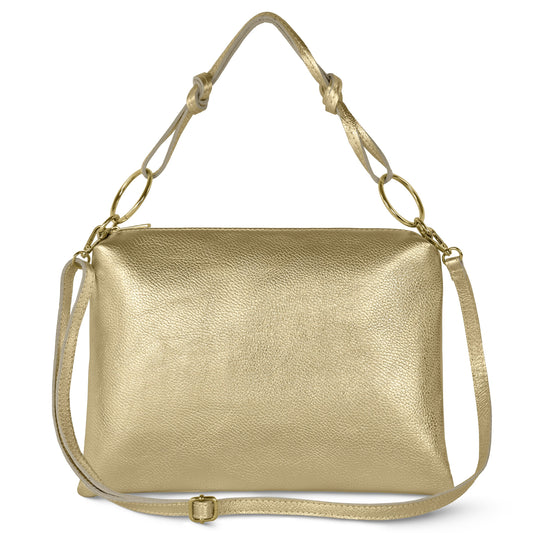 Italian Genuine Metallic Calf Leather Shoulder Bag 171551 TAKEASY