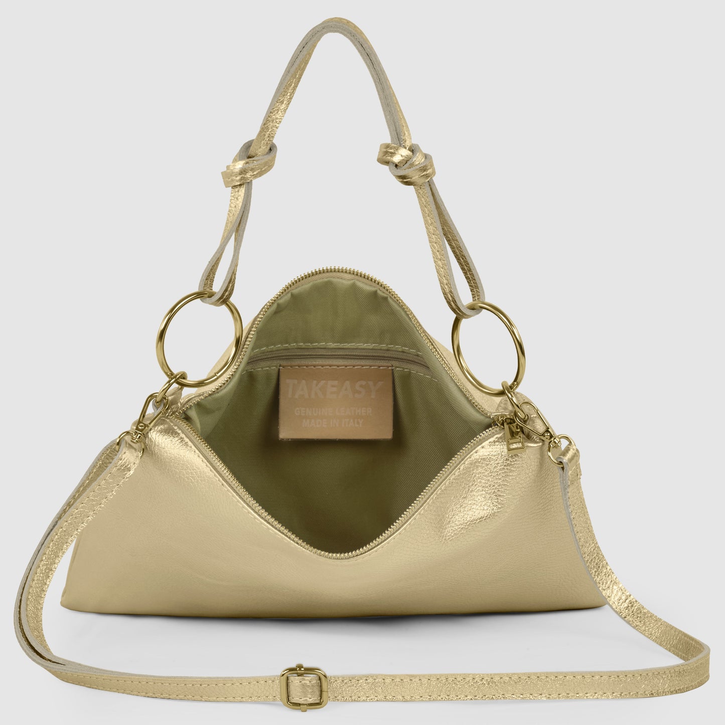 Italian Genuine Metallic Calf Leather Shoulder Bag 171551 TAKEASY
