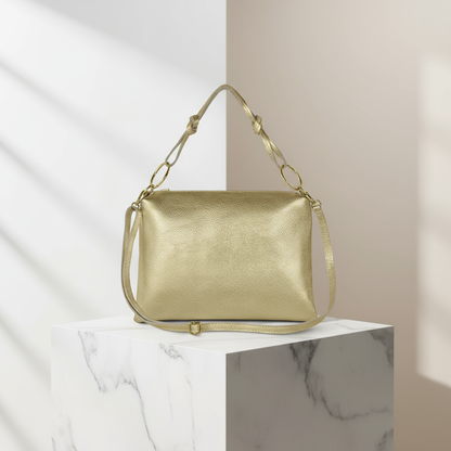 Italian Genuine Metallic Calf Leather Shoulder Bag 171551 TAKEASY