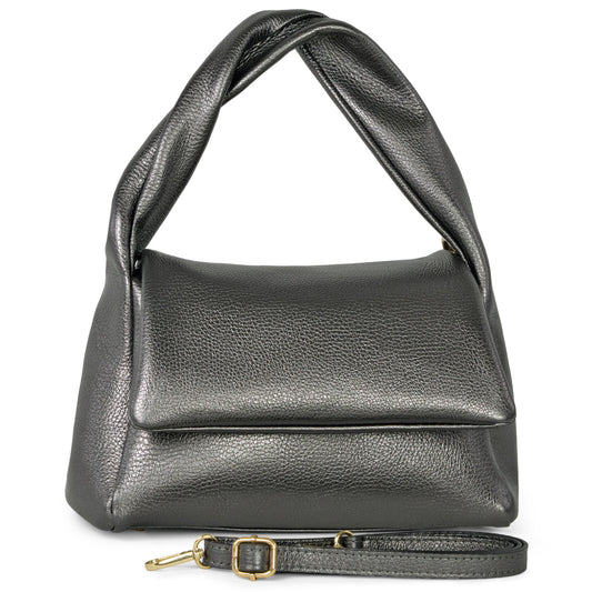 Italian Genuine Metallic Calf Leather Top-Handle Bag 262495 TAKEASY