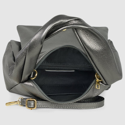 Italian Genuine Metallic Calf Leather Top-Handle Bag 262495 TAKEASY