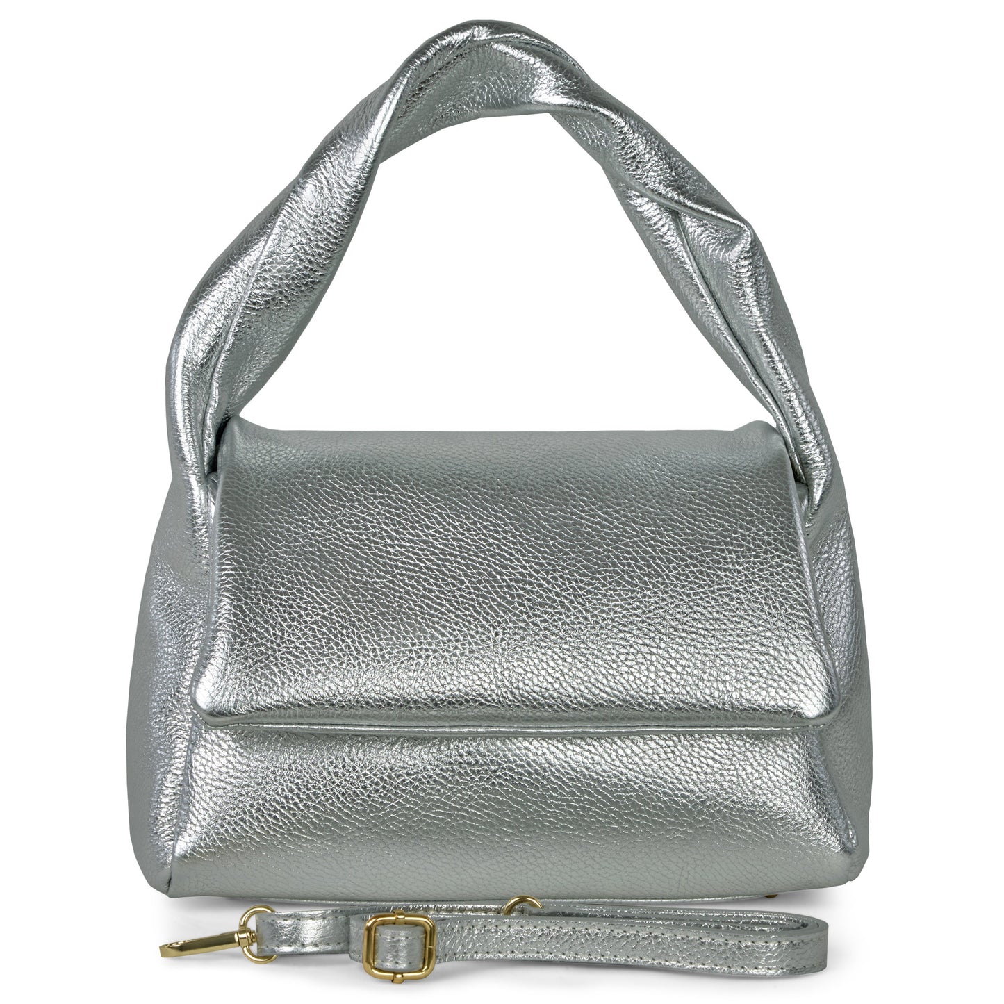Italian Genuine Metallic Calf Leather Top-Handle Bag 262495 TAKEASY