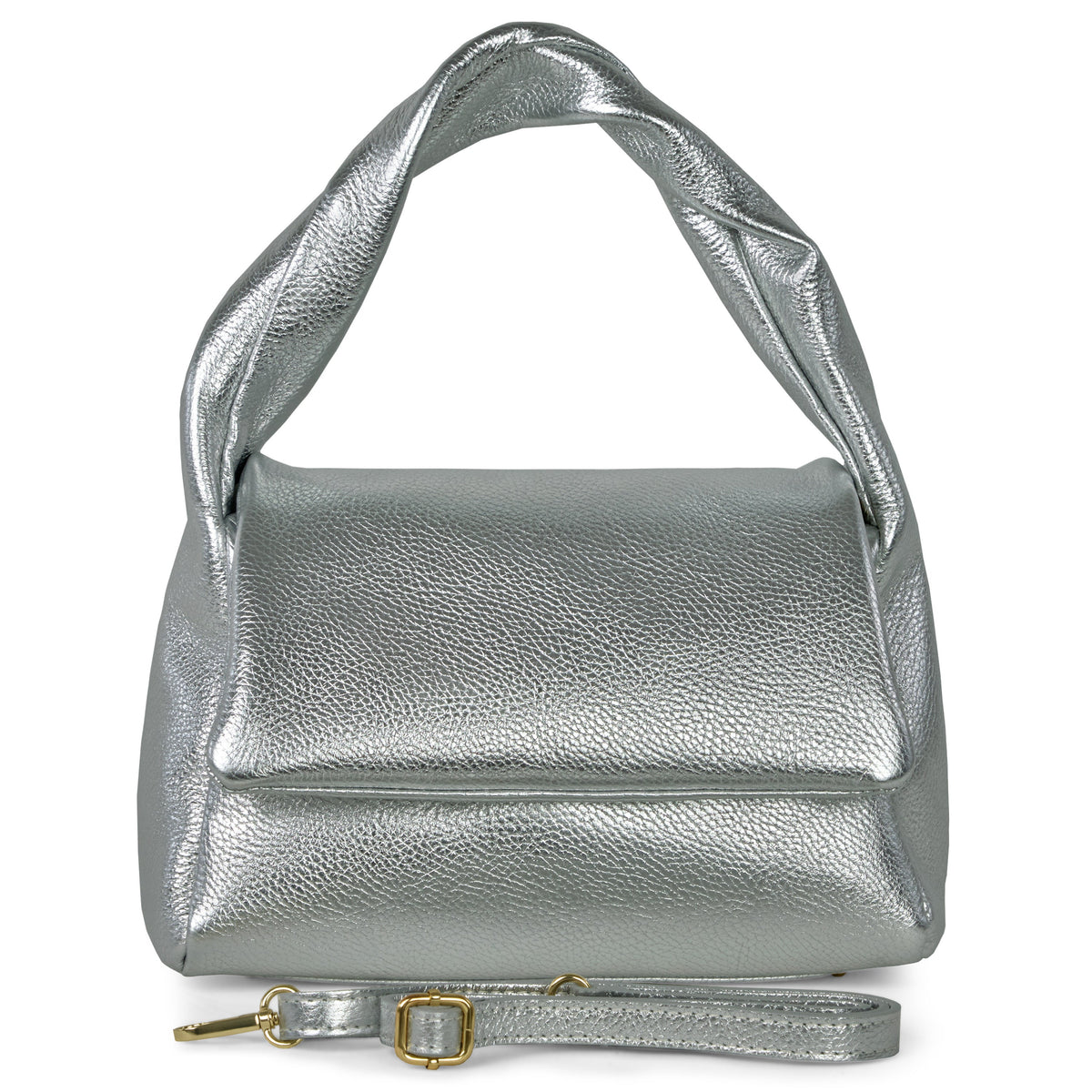 Italian Genuine Metallic Calf Leather Top-Handle Bag 262495 TAKEASY