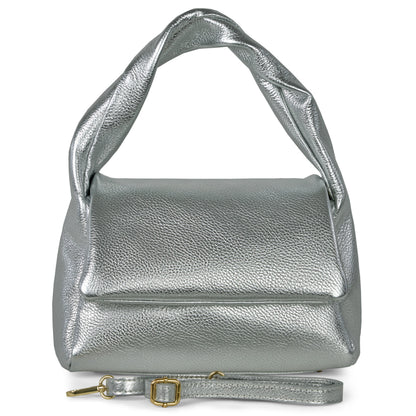 Italian Genuine Metallic Calf Leather Top-Handle Bag 262495 TAKEASY