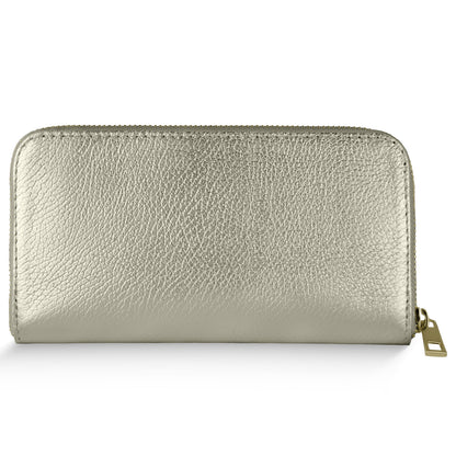 Italian Genuine Metallic Calf Leather Wallet 651088 TAKEASY