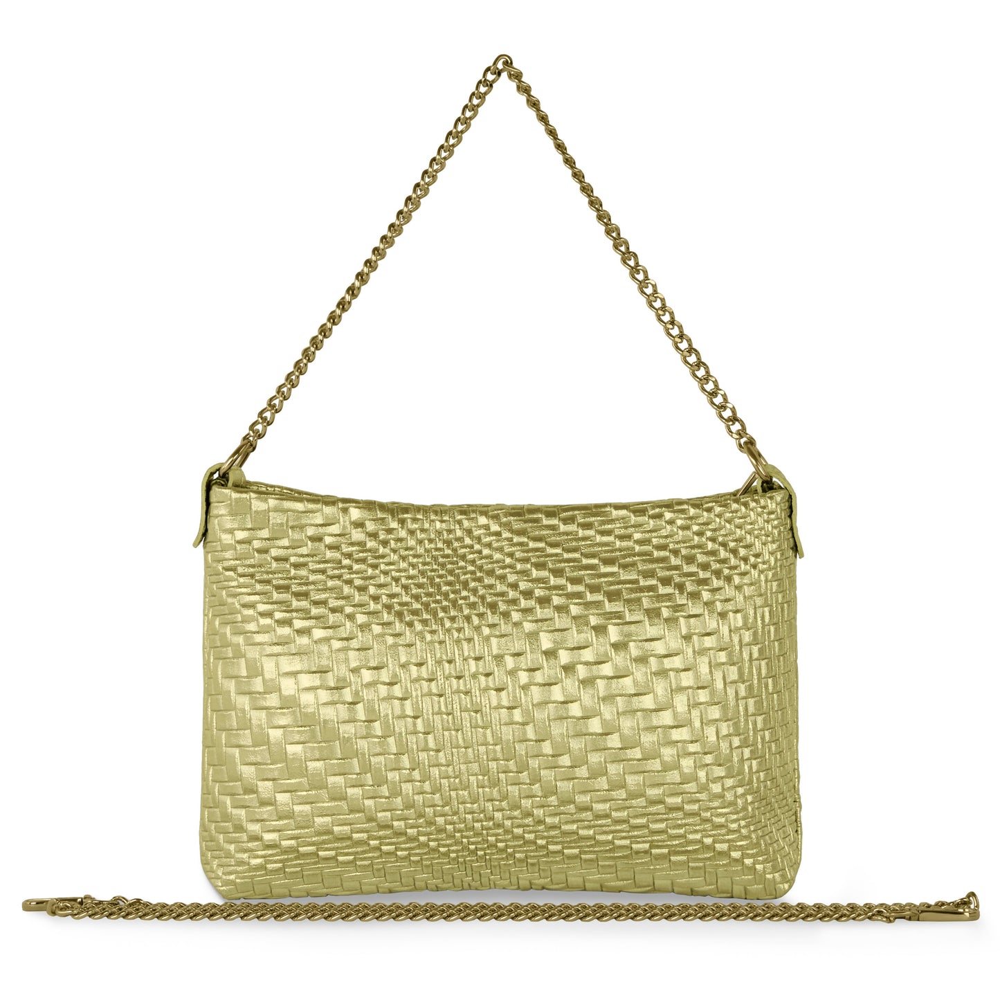 Italian Genuine Grid Metallic Suede Crossbody Bag 101315 TAKEASY