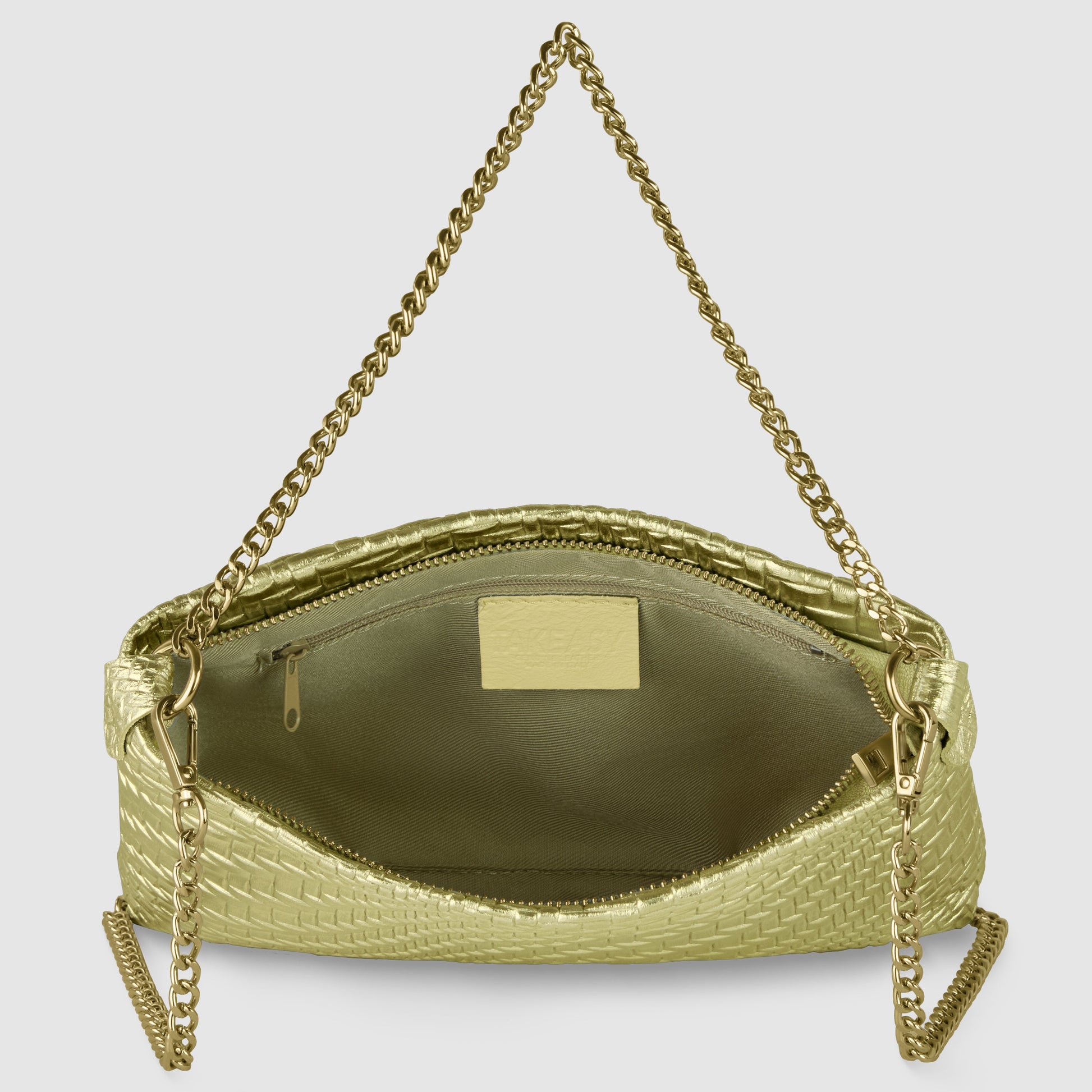 Italian Genuine Grid Metallic Suede Crossbody Bag 101315 TAKEASY