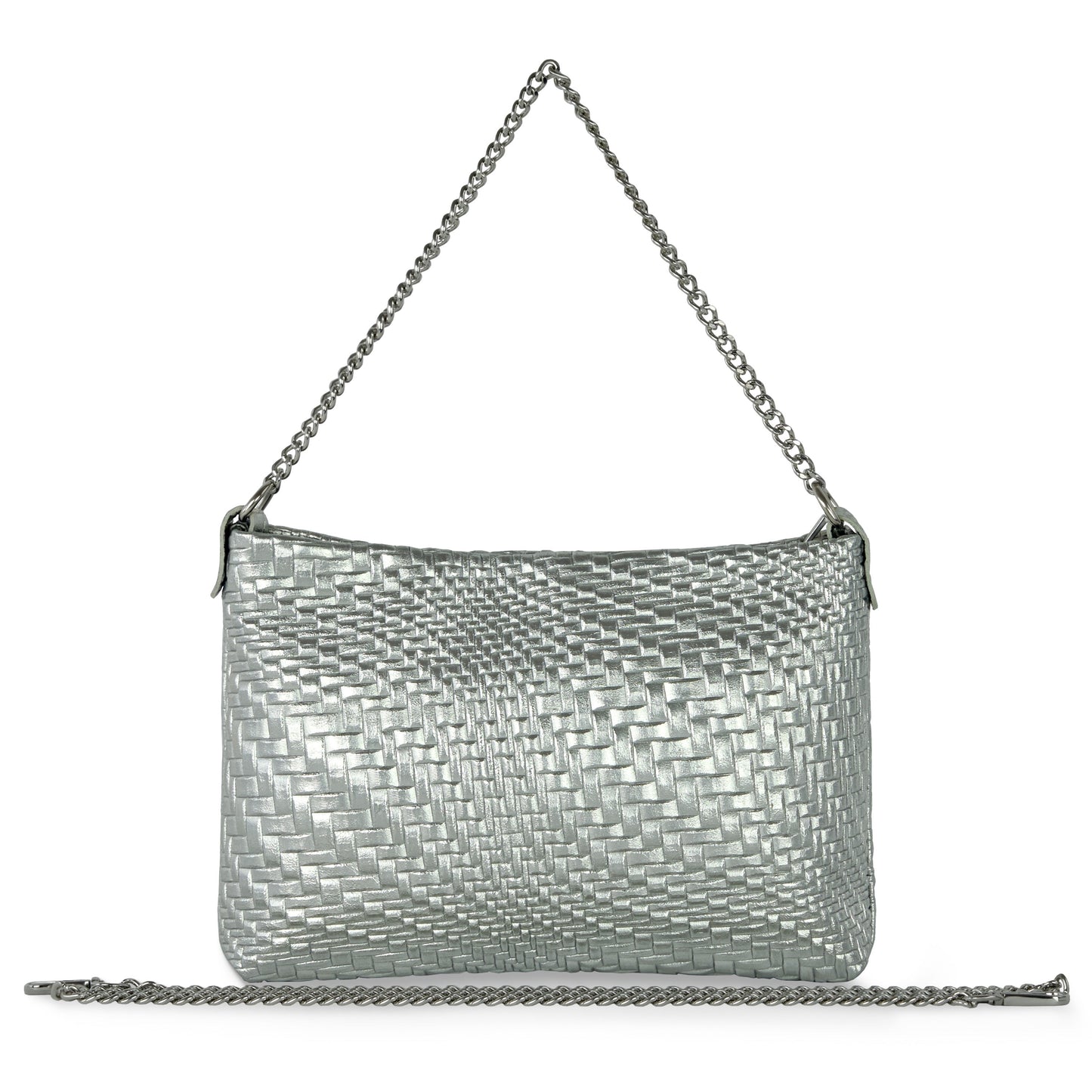 Italian Genuine Grid Metallic Suede Crossbody Bag 101315 TAKEASY