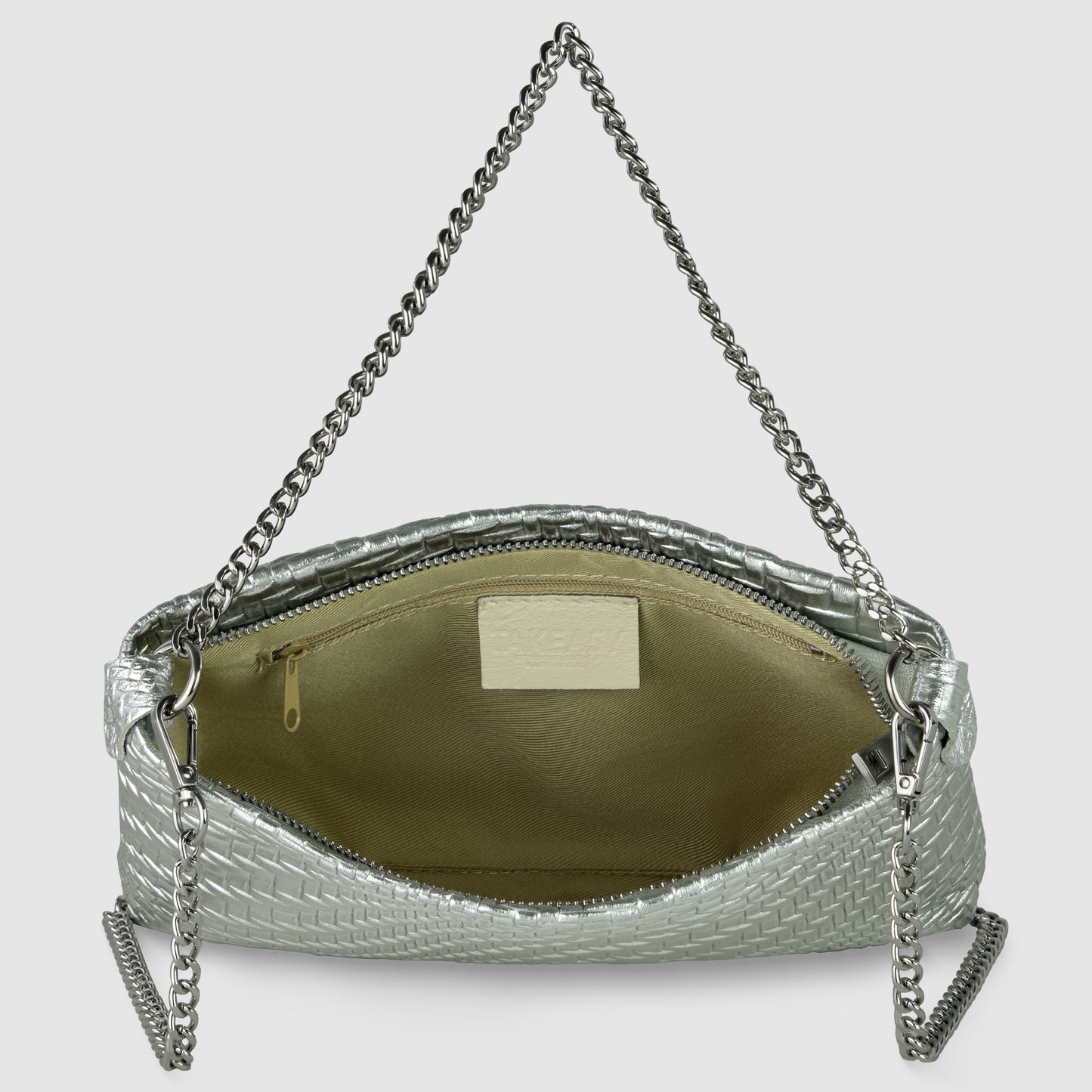 Italian Genuine Grid Metallic Suede Crossbody Bag 101315 TAKEASY