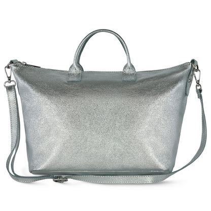 Italian Genuine Metallic Suede Top-Handle Bag 112334 TAKEASY