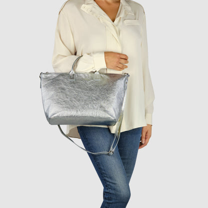 Italian Genuine Metallic Suede Top-Handle Bag 112334 TAKEASY