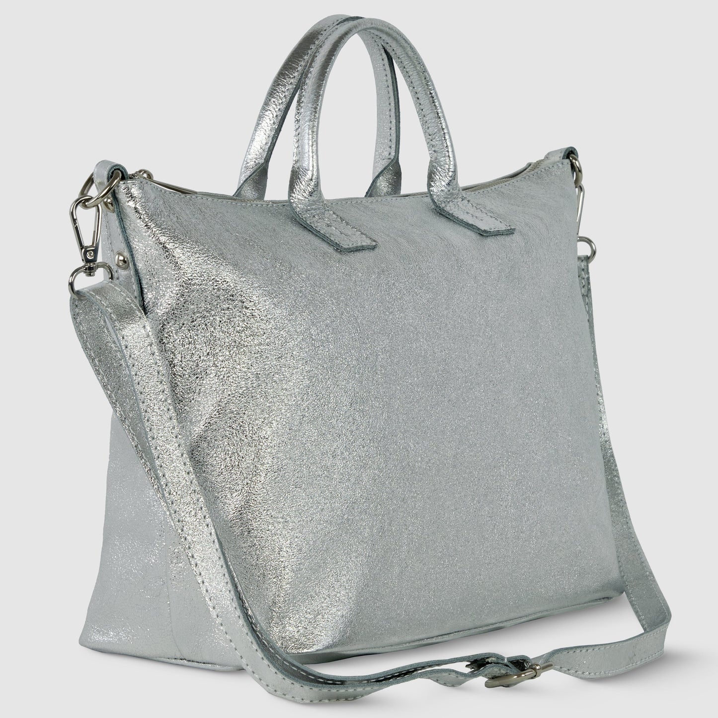Italian Genuine Metallic Suede Top-Handle Bag 112334 TAKEASY