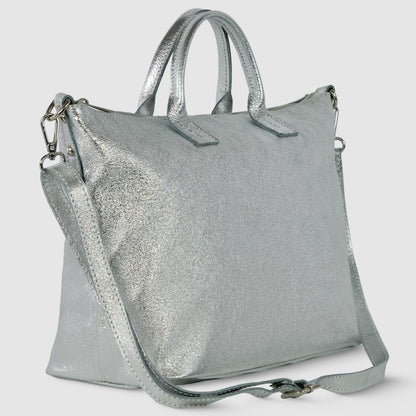 Italian Genuine Metallic Suede Top-Handle Bag 112334 TAKEASY