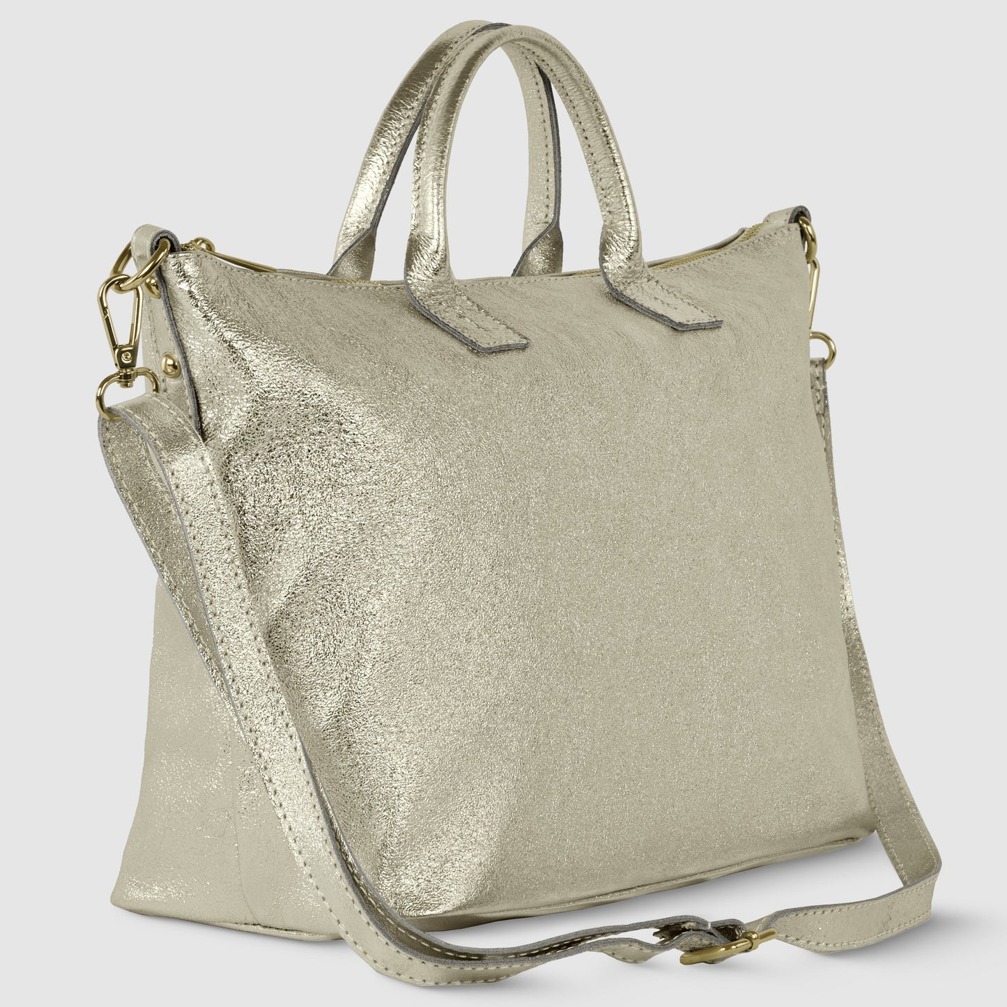 Italian Genuine Metallic Suede Top-Handle Bag 112334 TAKEASY