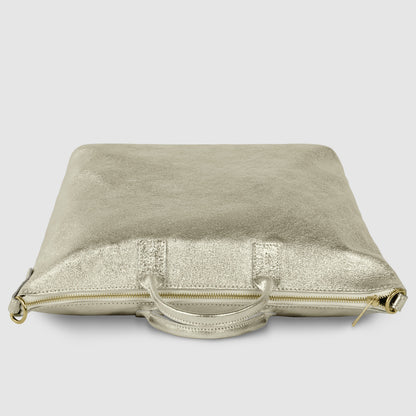 Italian Genuine Metallic Suede Top-Handle Bag 112334 TAKEASY