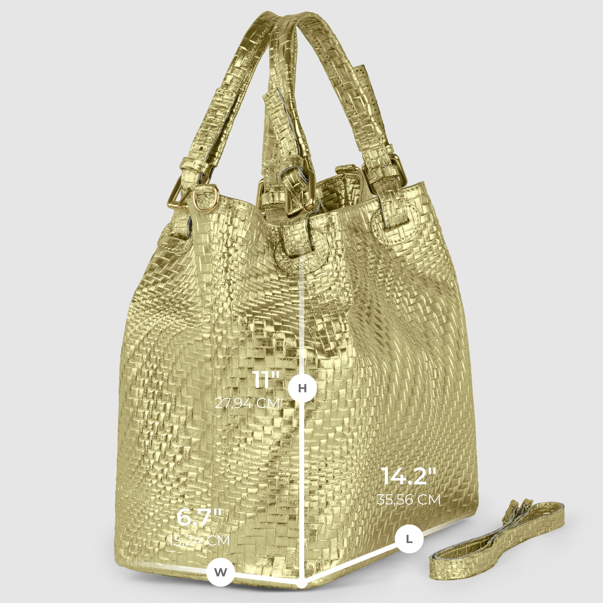 Italian Genuine Grid Metallic Suede Top-Handle Bag 112615 TAKEASY
