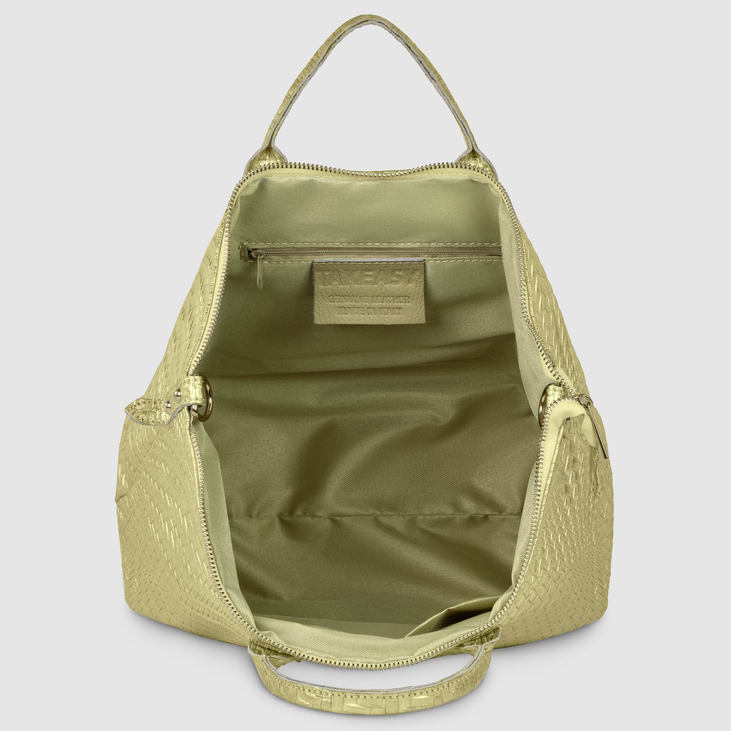 Italian Genuine Grid Metallic Suede Top-Handle Bag 112615 TAKEASY