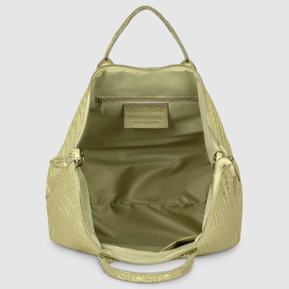 Italian Genuine Grid Metallic Suede Top-Handle Bag 112615 TAKEASY