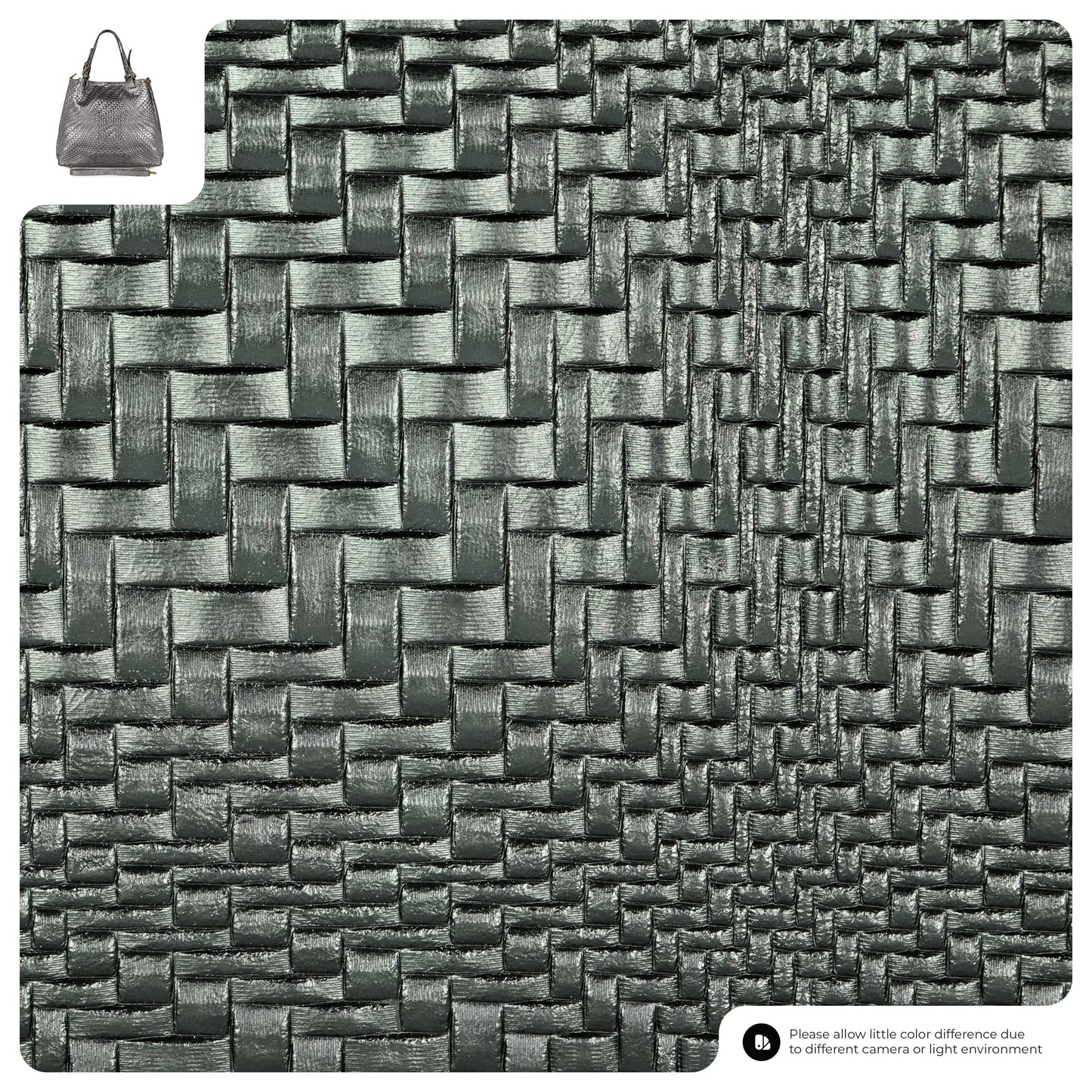 Italian Genuine Grid Metallic Suede Top-Handle Bag 112615 TAKEASY