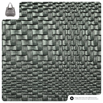 Italian Genuine Grid Metallic Suede Top-Handle Bag 112615 TAKEASY