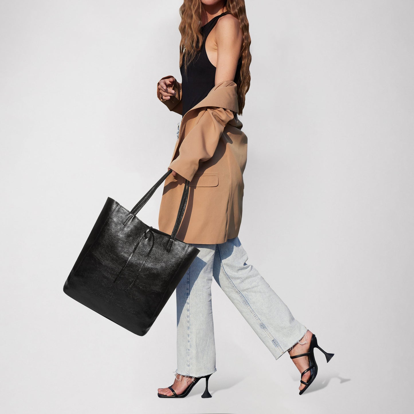 Italian Genuine Metallic Suede Tote Bag 201718 TAKEASY