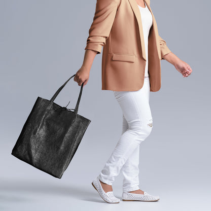Italian Genuine Metallic Suede Tote Bag 201718 TAKEASY