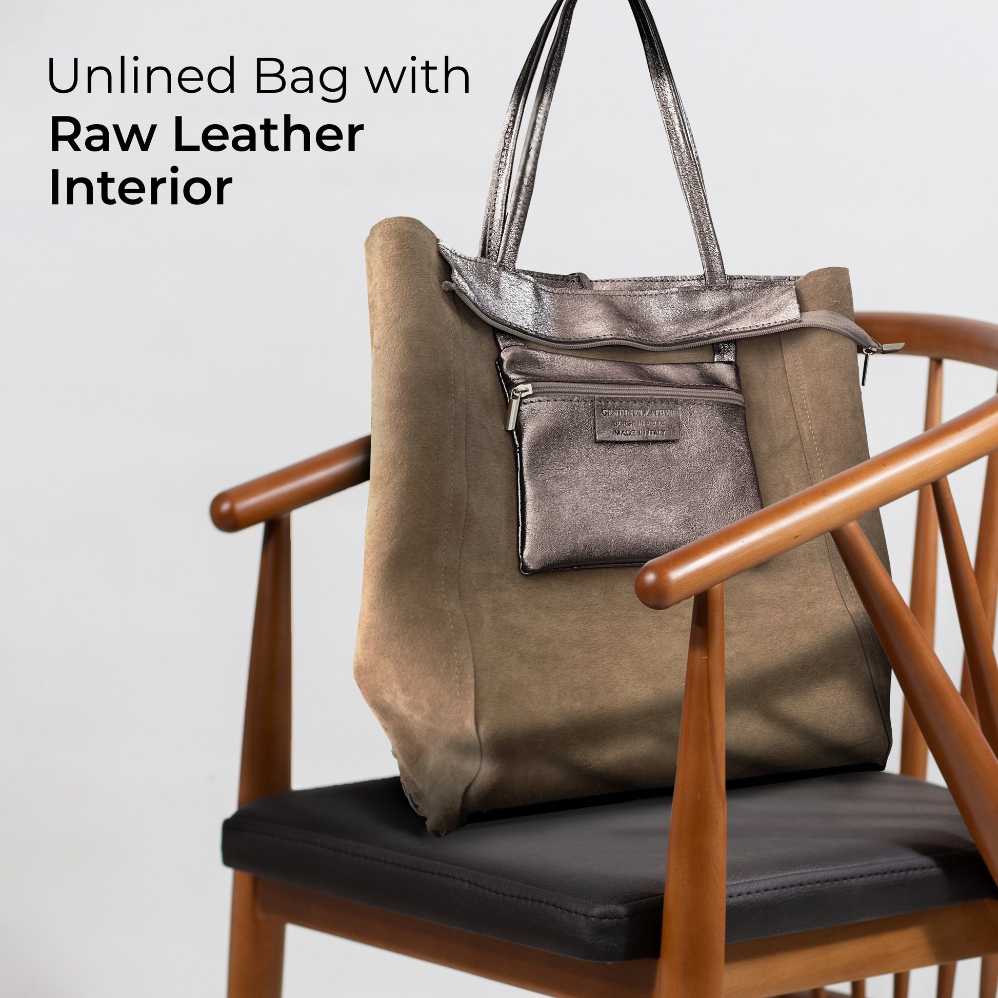 Italian Genuine Metallic Suede Tote Bag 201718 TAKEASY