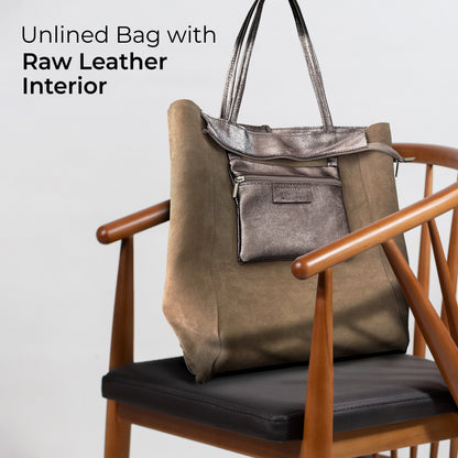 Italian Genuine Metallic Suede Tote Bag 201718 TAKEASY