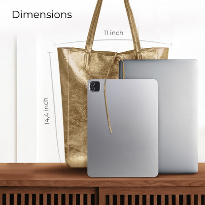 Italian Genuine Metallic Suede Tote Bag 201718 TAKEASY