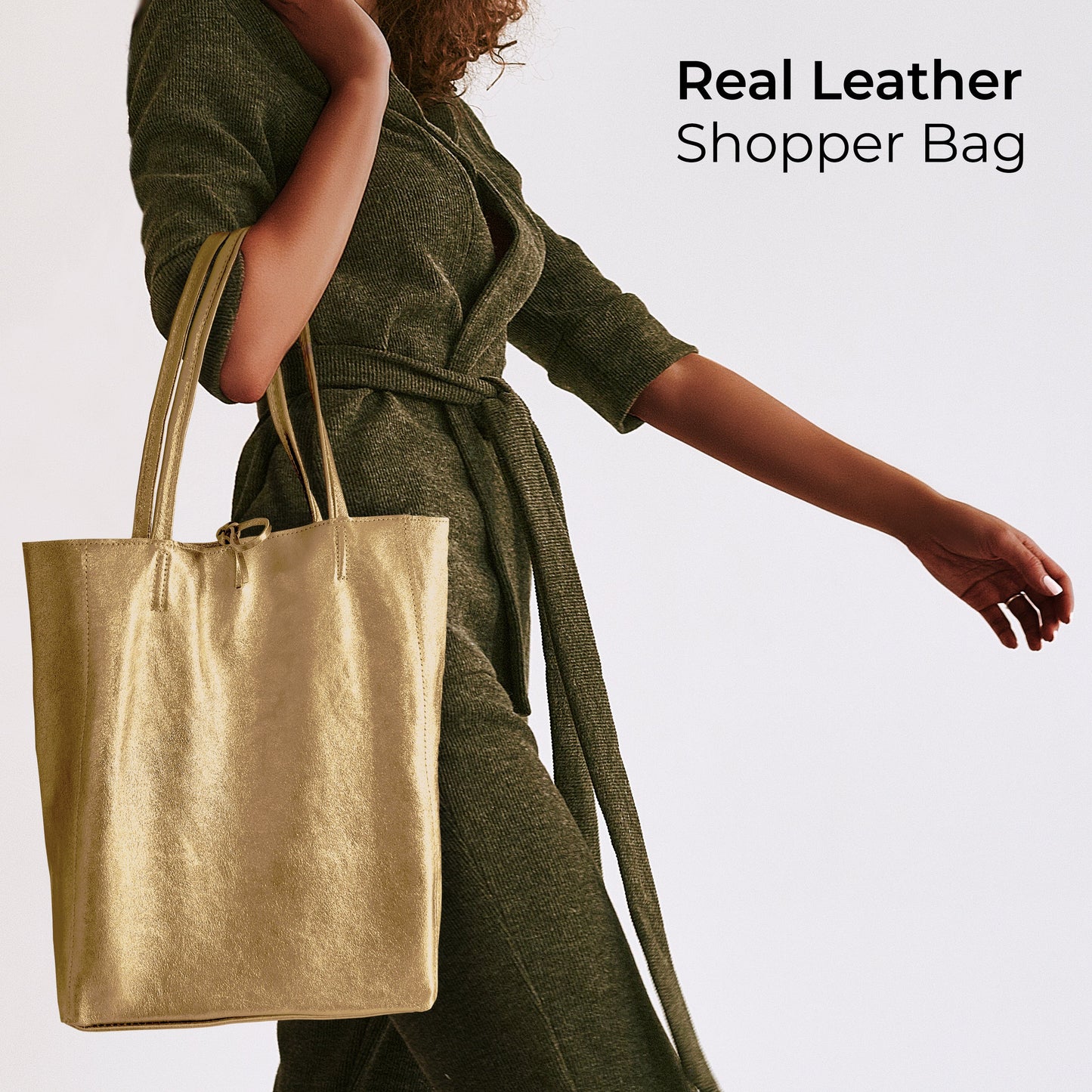 Italian Genuine Metallic Suede Tote Bag 201718 TAKEASY