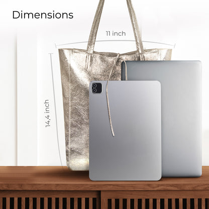 Italian Genuine Metallic Suede Tote Bag 201718 TAKEASY