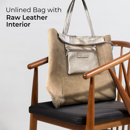 Italian Genuine Metallic Suede Tote Bag 201718 TAKEASY