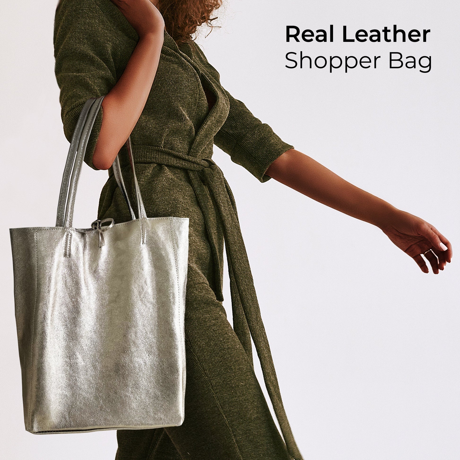 Italian Genuine Metallic Suede Tote Bag 201718 TAKEASY