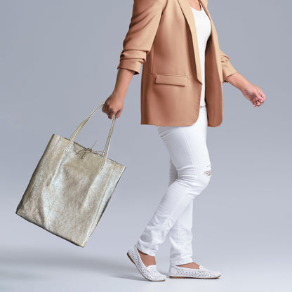 Italian Genuine Metallic Suede Tote Bag 201718 TAKEASY