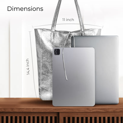 Italian Genuine Metallic Suede Tote Bag 201718 TAKEASY